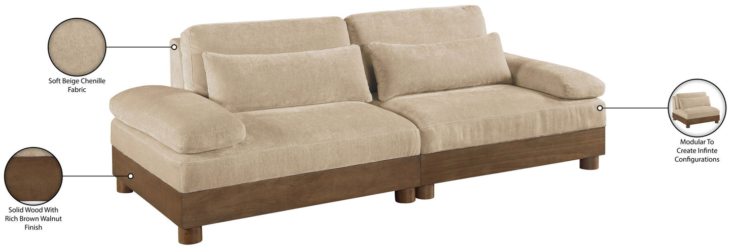 Turin - Chenille Fabric Upholstered Modular Sectional - Beige