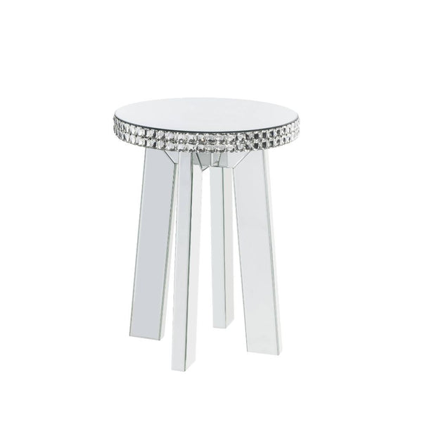 Lotus - End Table - Mirrored & Faux Ice Cube Crystals