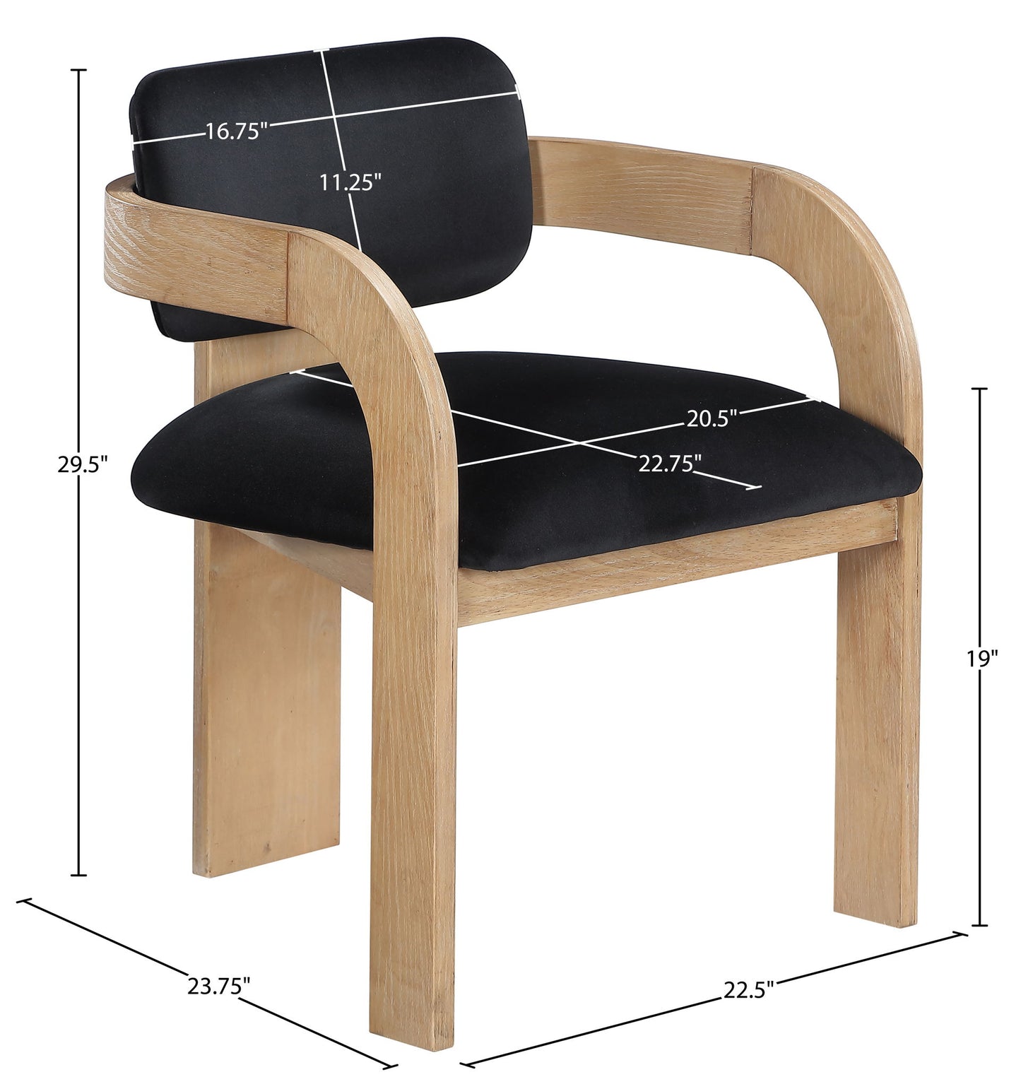 Cedra - Velvet Performance Fabric Upholstered Dining Chair (Set of 2) - Natural Frame