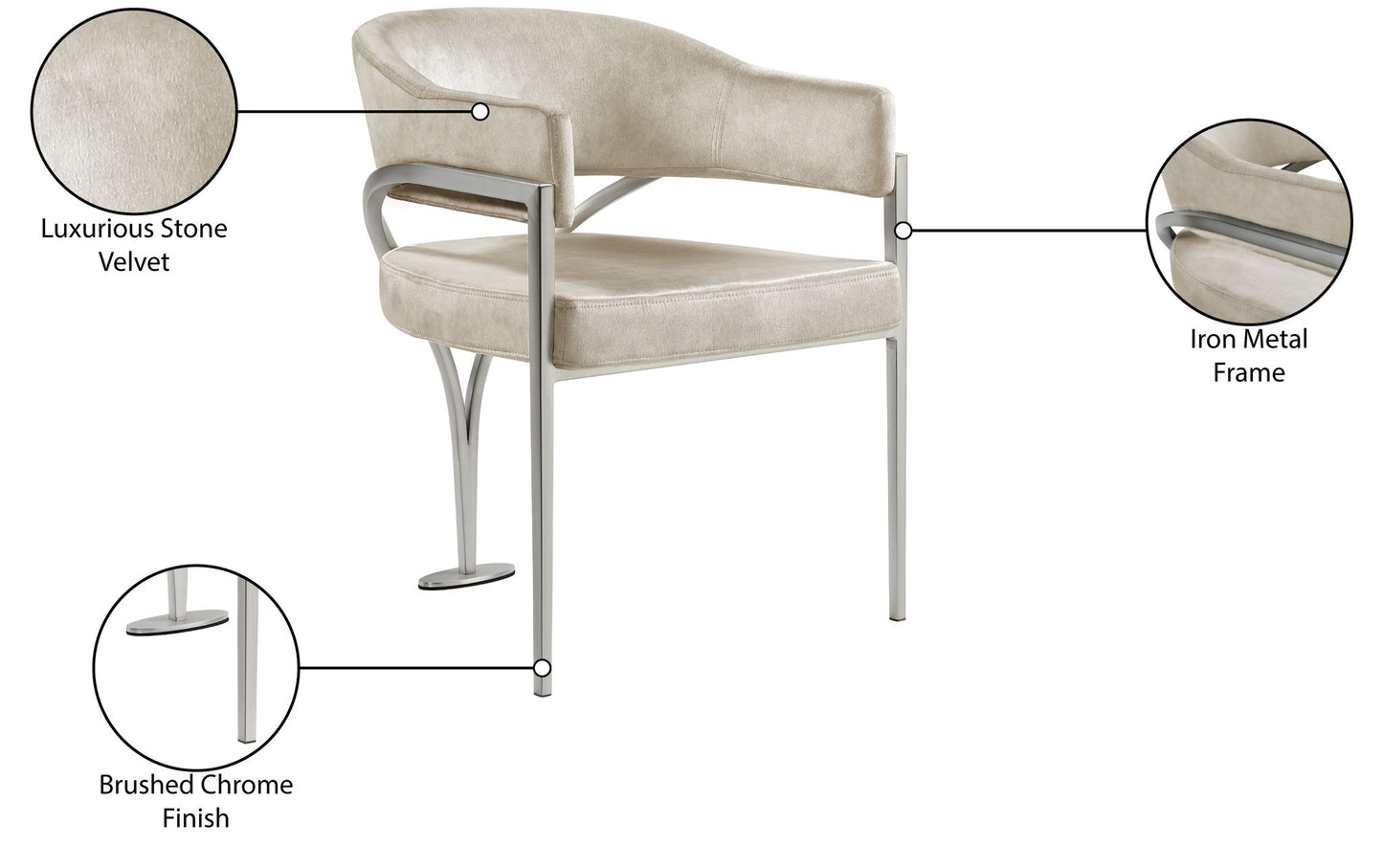 Madelyn - Dining Chair (Set of 2) - Brushed Chrome