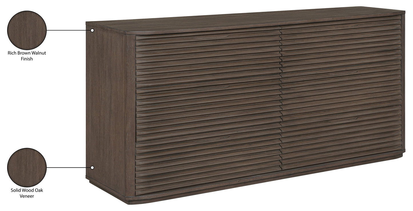 Morino - Oak Veneer And Solid Wood Dresser - Brown