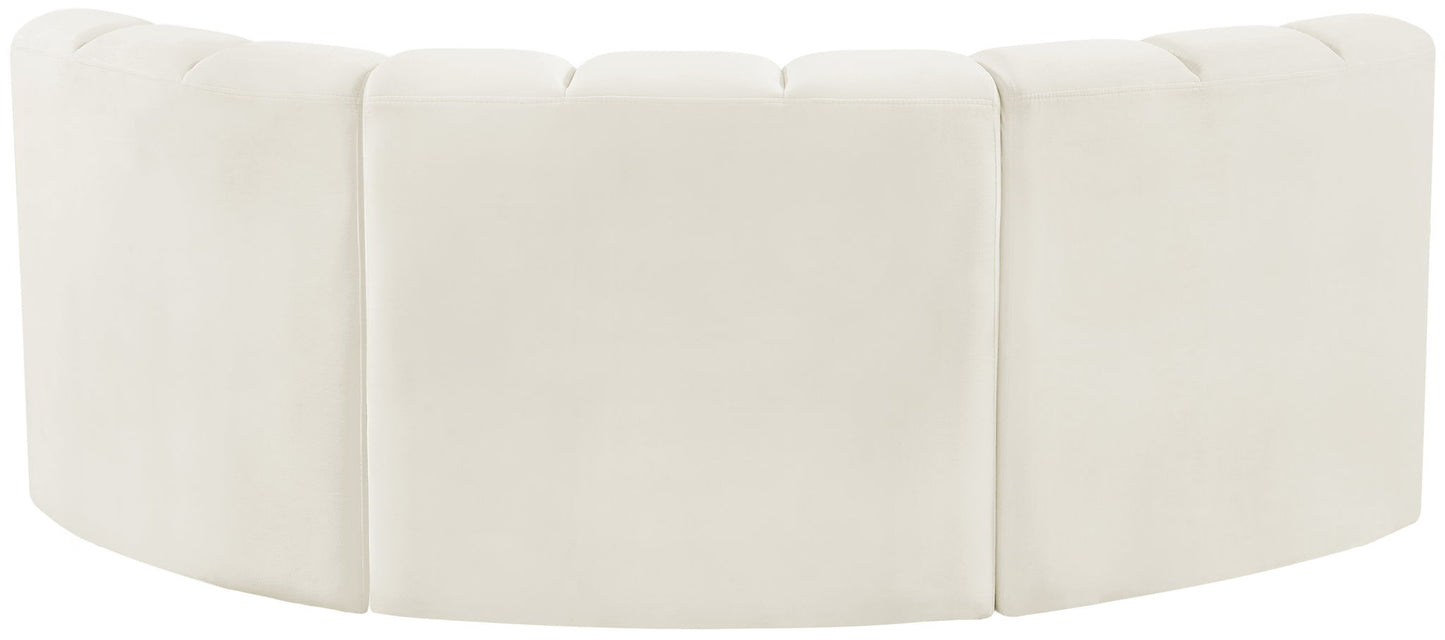 Arc - Velvet 3 Piece Modular U-Shaped Sofa