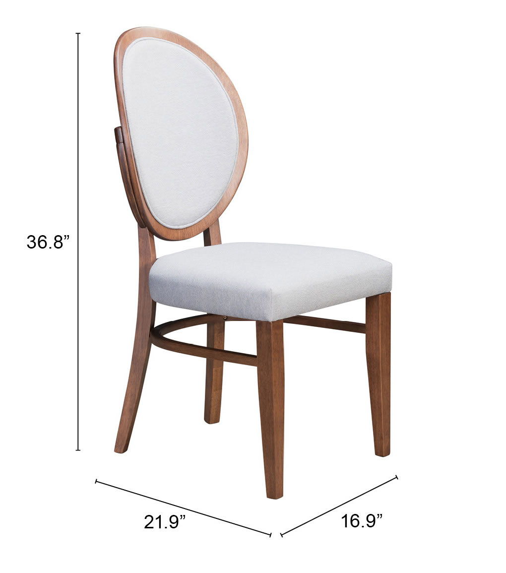 Regents - Dining Chair (Set of 2) - Walnut & Light Gray