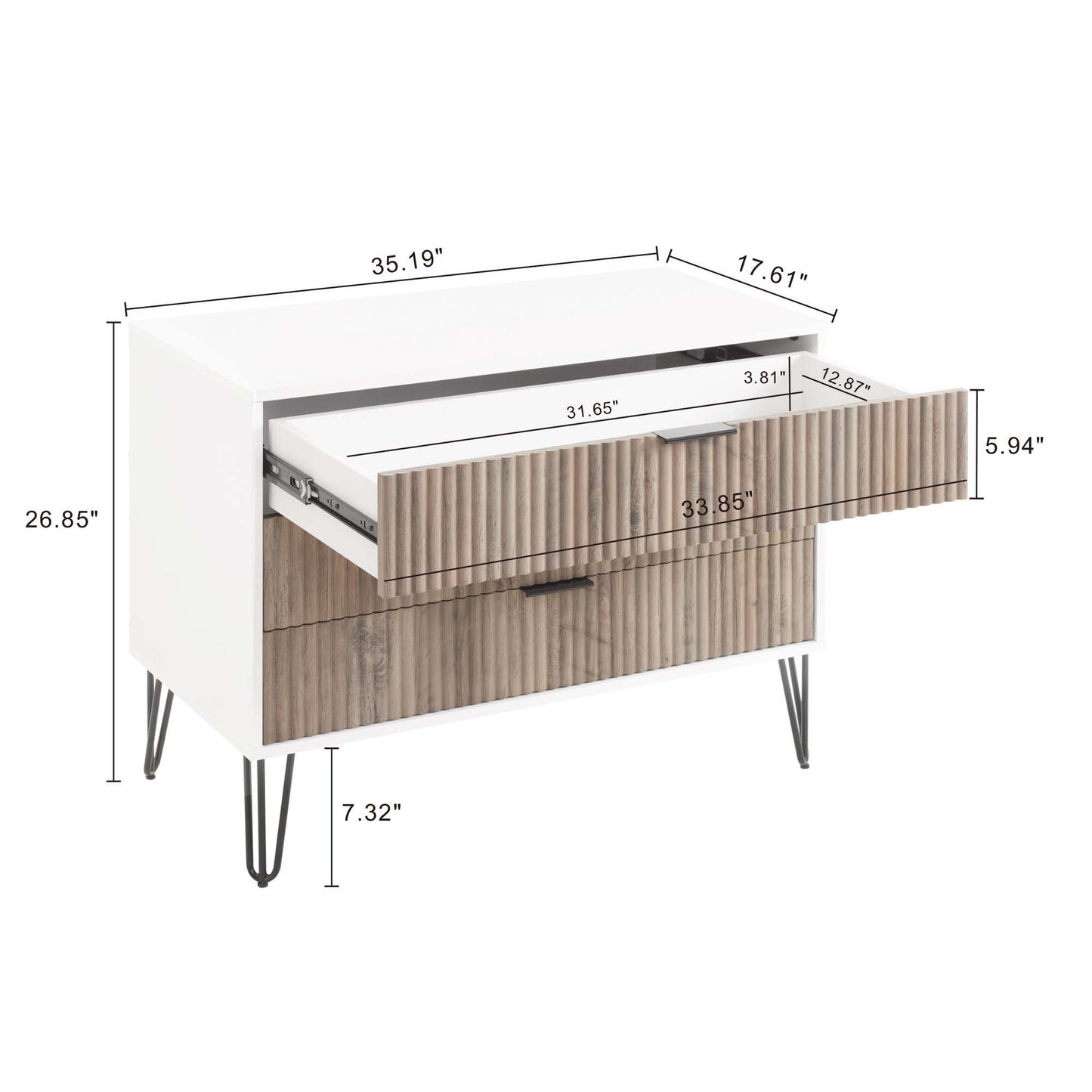Dumbo - Dresser - Rustic Gray And White