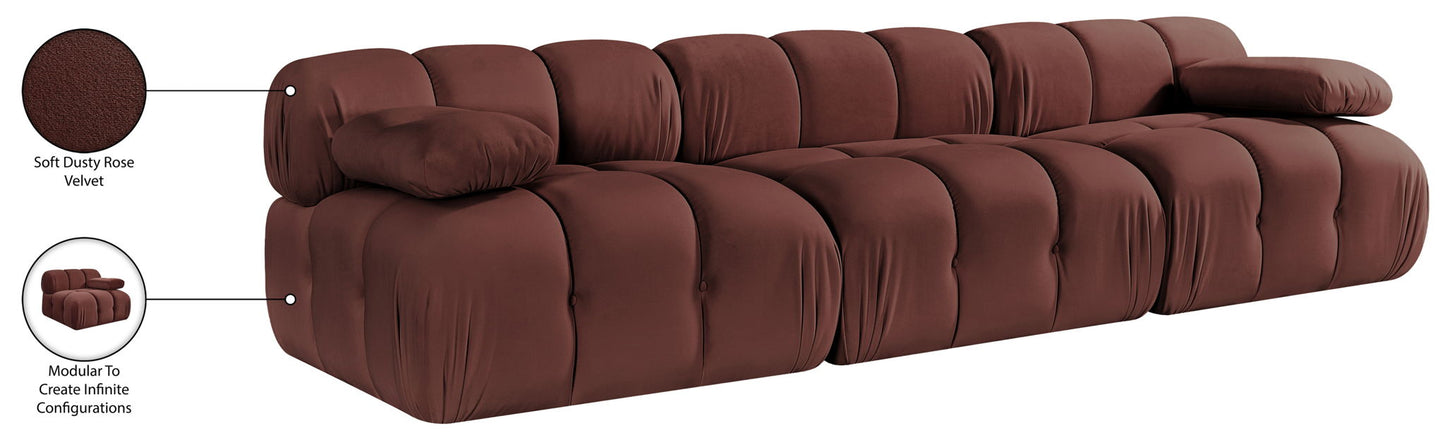 Orin - Velvet 3 Piece Modular Sofa