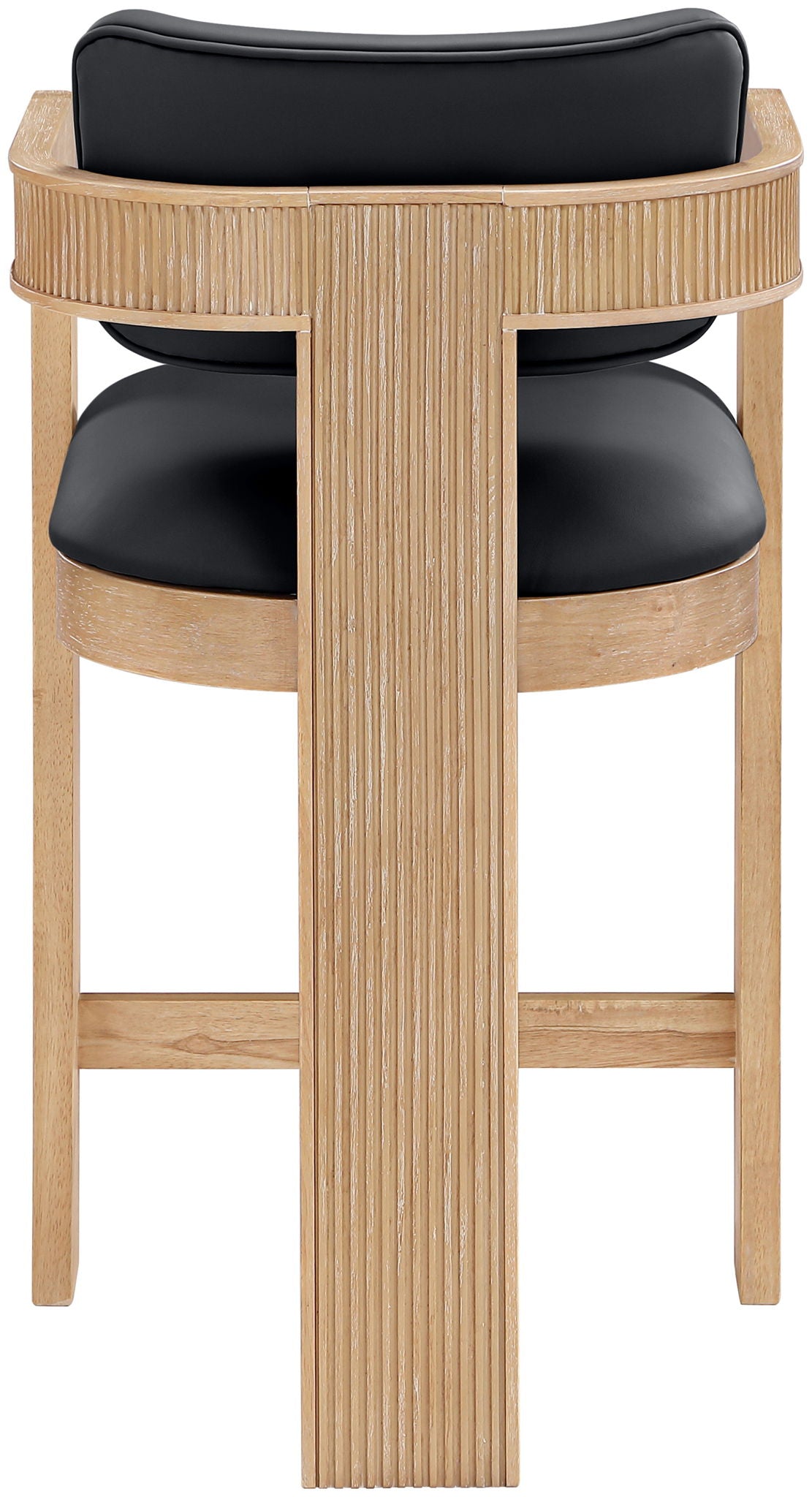 Sacha - Vegan Leather Upholstered Counter Stool With Natural Base