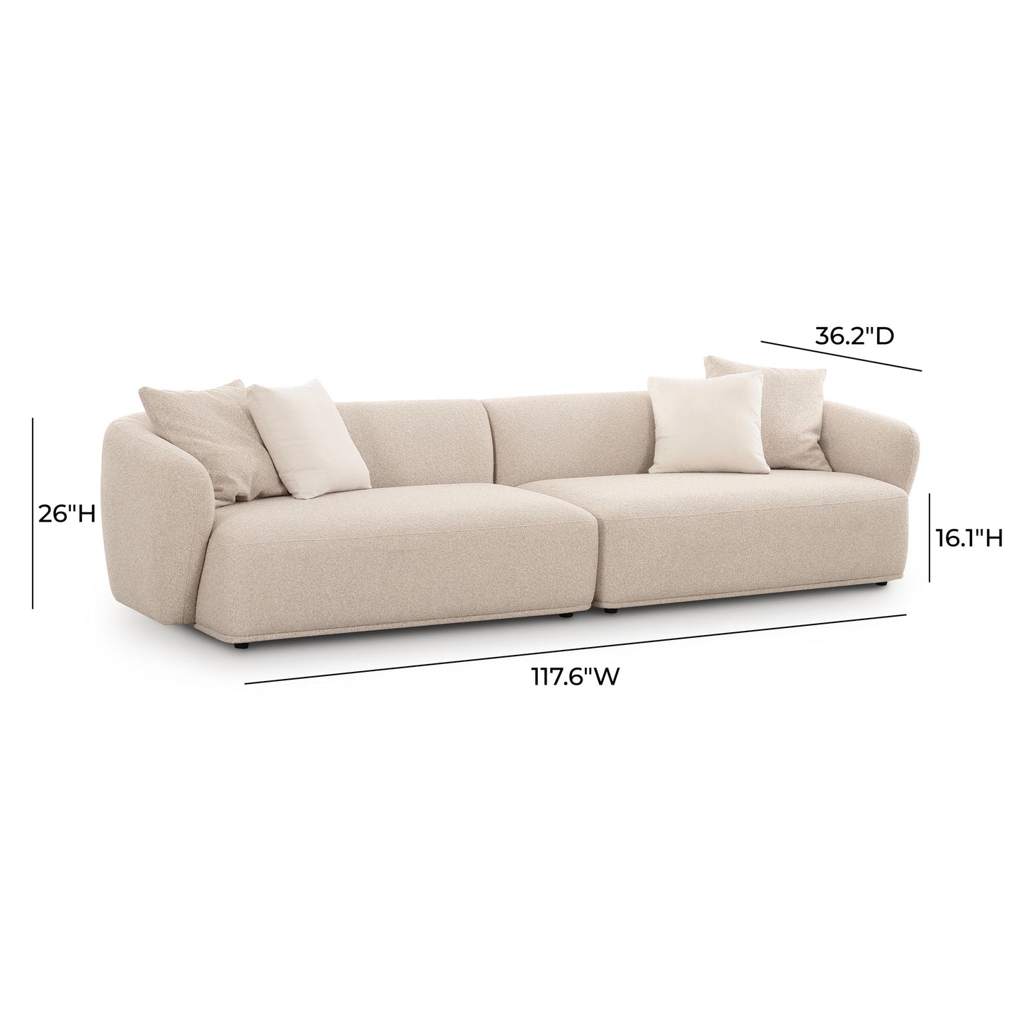 Sylvie - 4-Seater Sofa - Cream