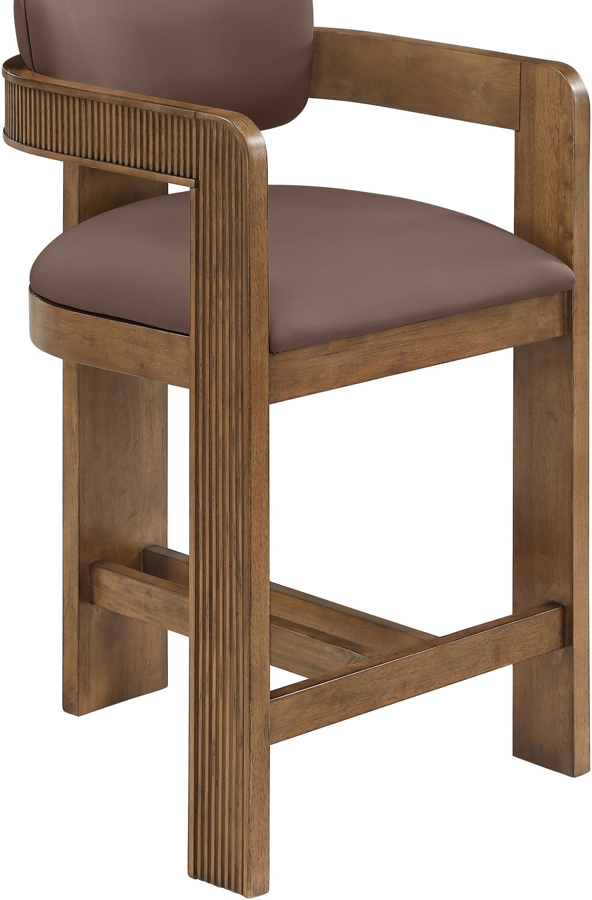 Sacha - Vegan Leather Upholstered Counter Stool With Brown Base