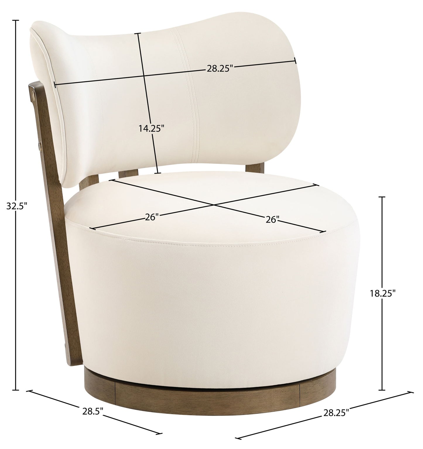Elara - Velvet Upholstered Swivel Accent Chair - Stained Brown
