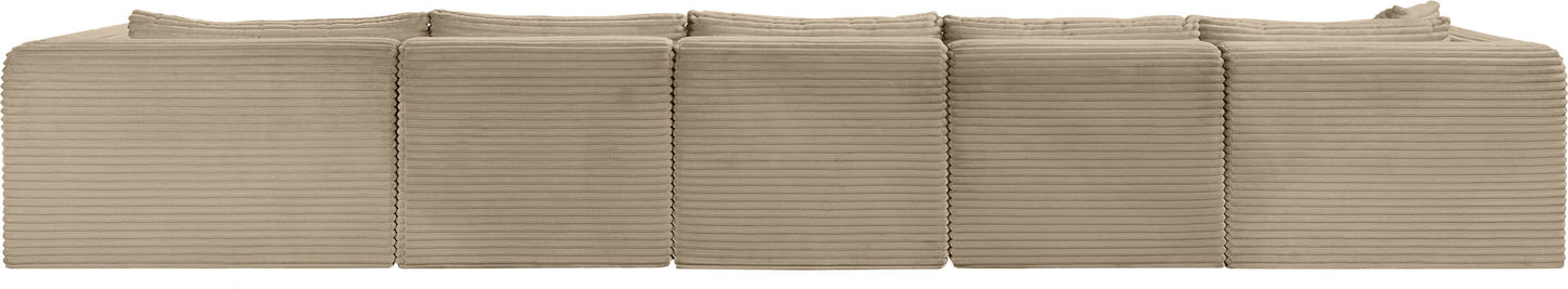Shaggy - Fabric 5 Piece Modular Sectional With Chaise