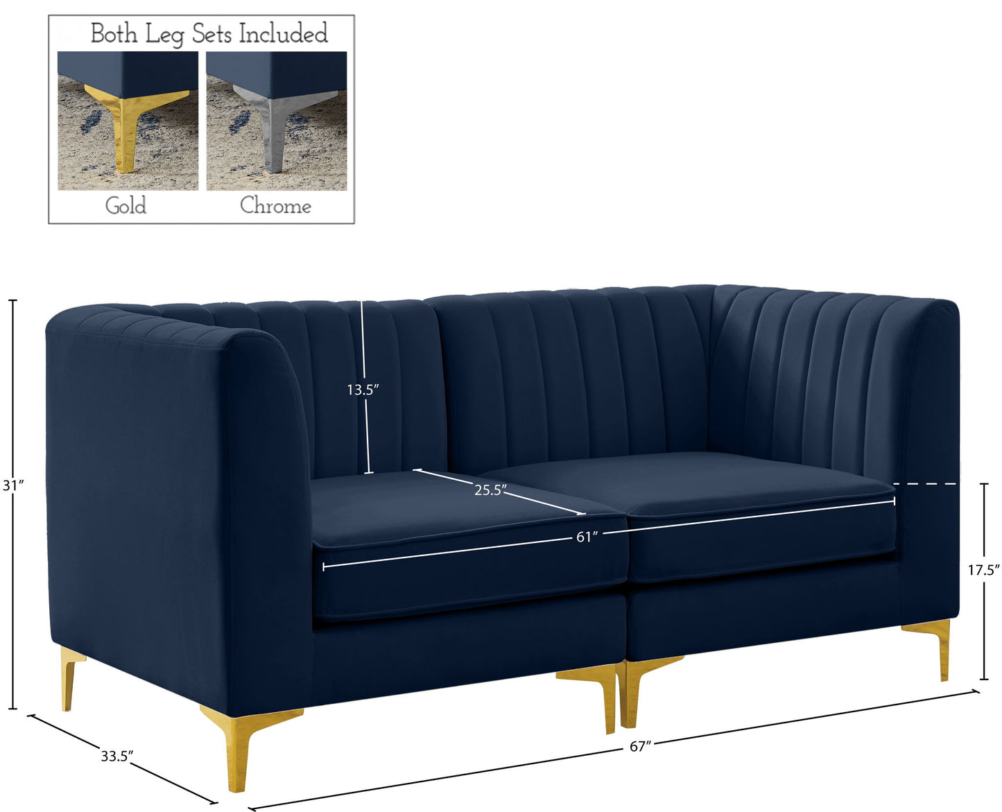 Alina - 2 Piece Modular Sectional