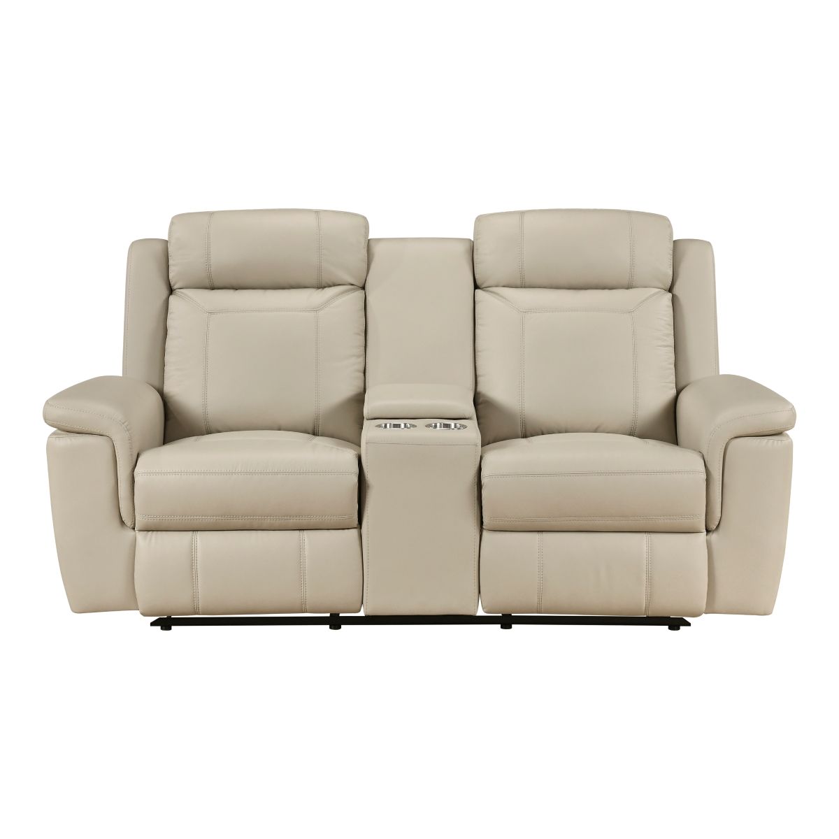 Nest Double Reclining Love Seat with Center Console and Receptacles