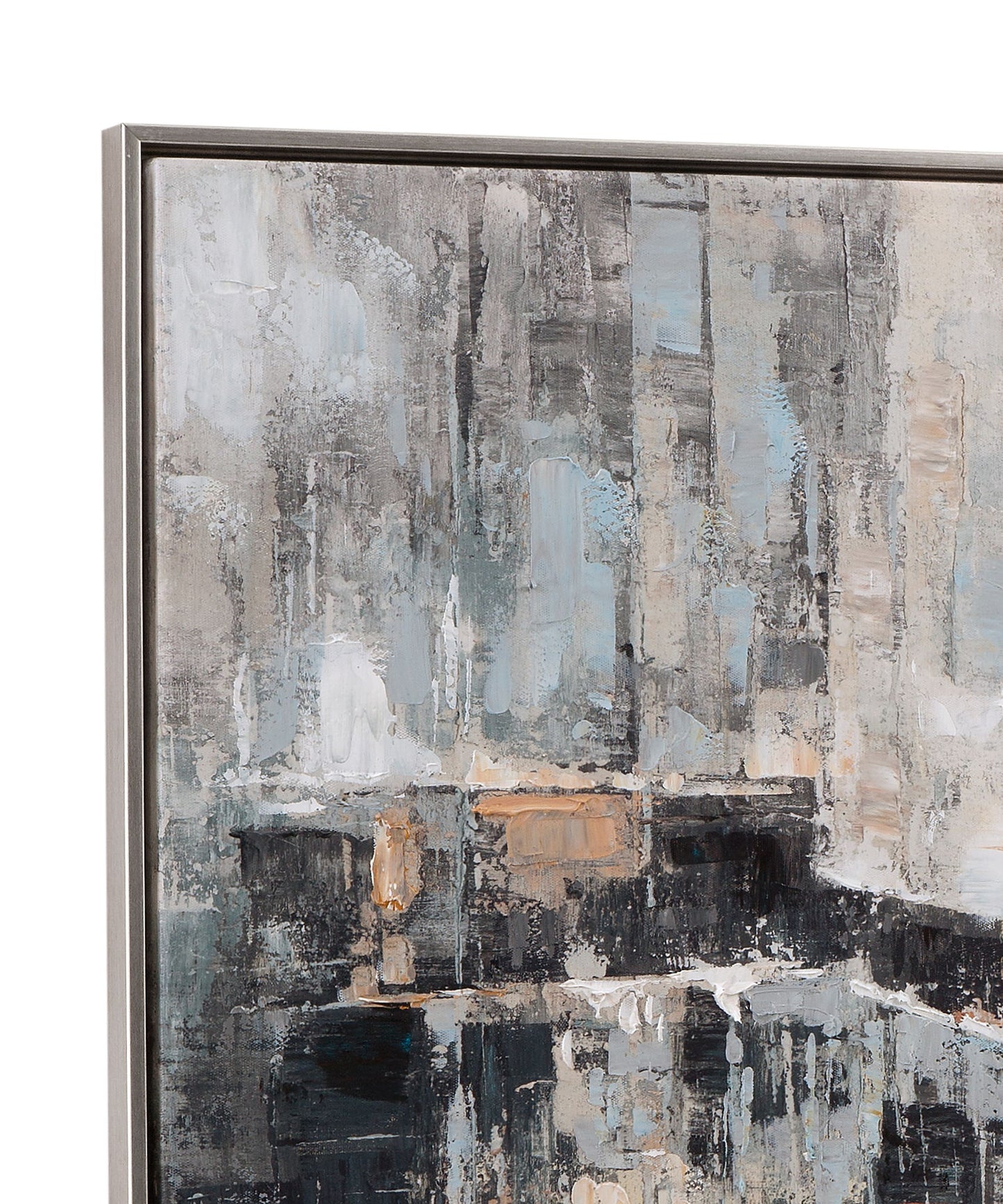 City Scape Framed Canvas - Dark Gray / Gray