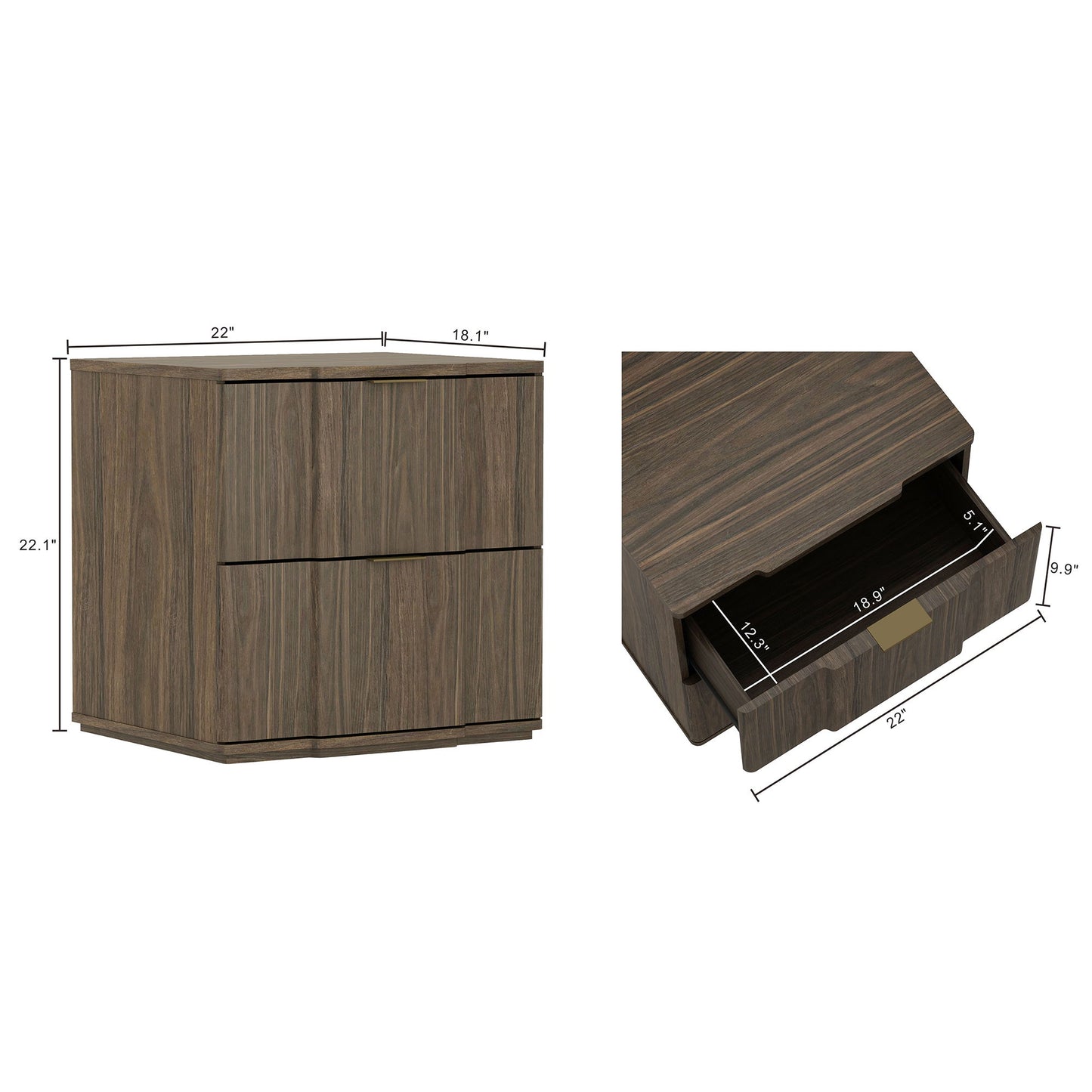 Manhattan Clive - 2-Drawer Accent Nightstand