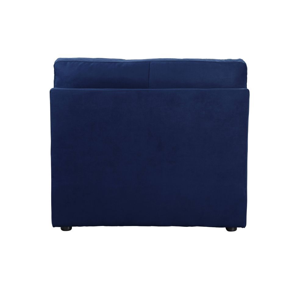 Crosby - Modular Armless Chair - Blue Fabric