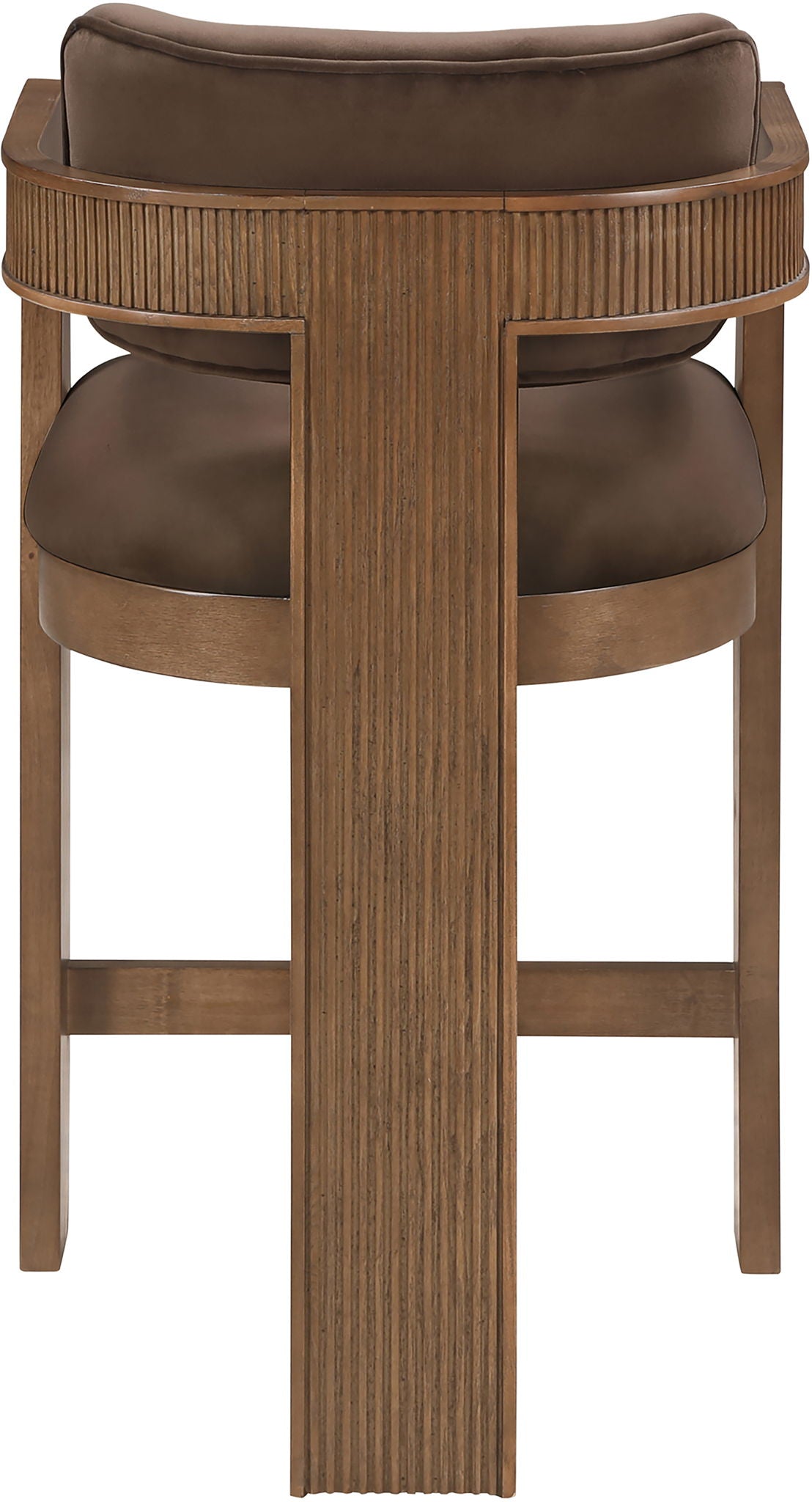 Sacha - Velvet Stool With Brown Base