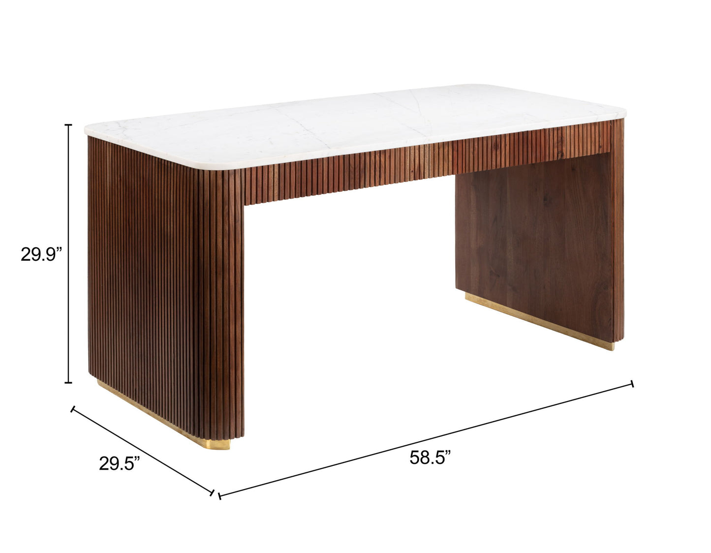 Obeah - Desk - White / Walnut