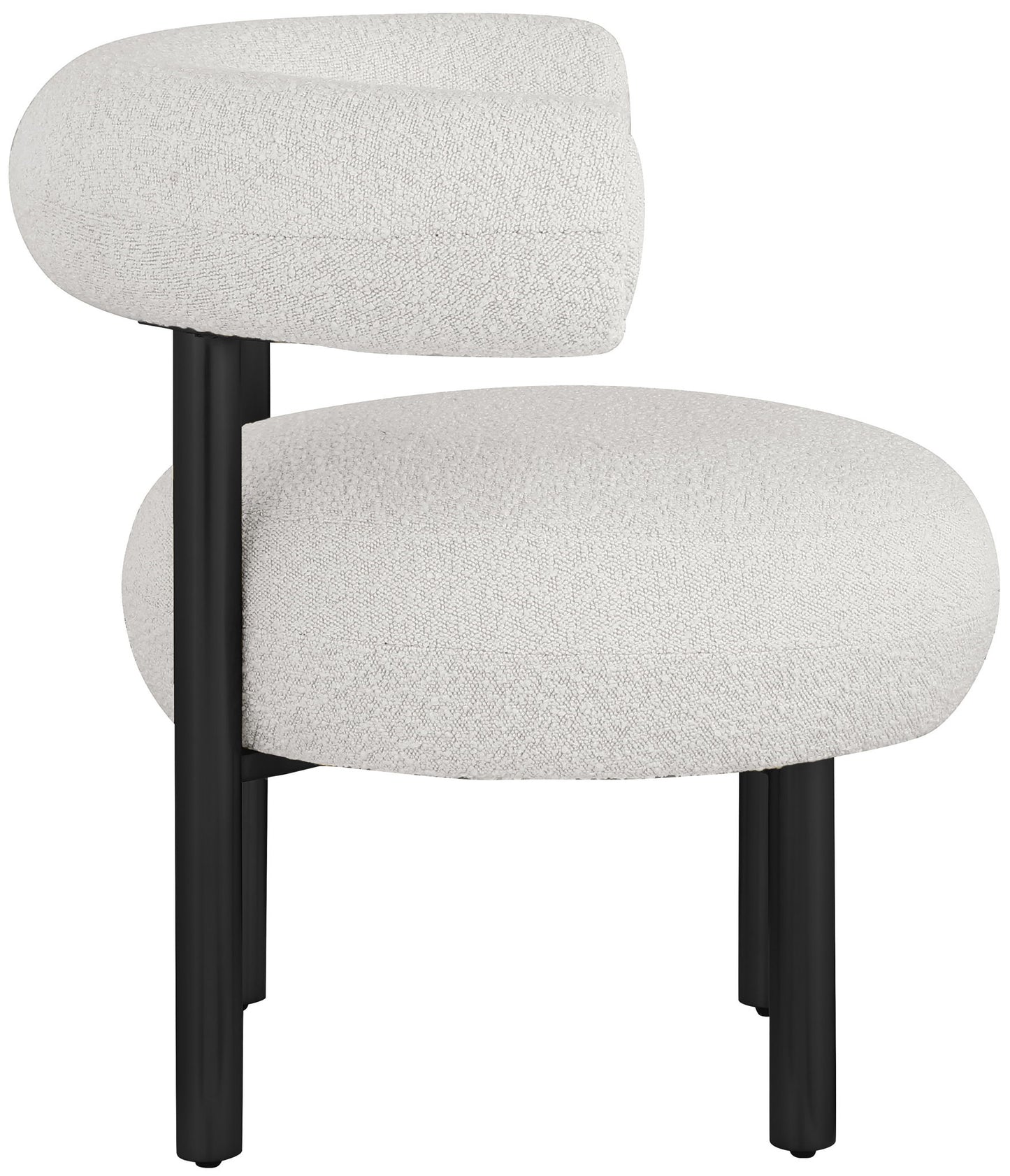 Bordeaux - Boucle Fabric Accent Chair With Black Legs