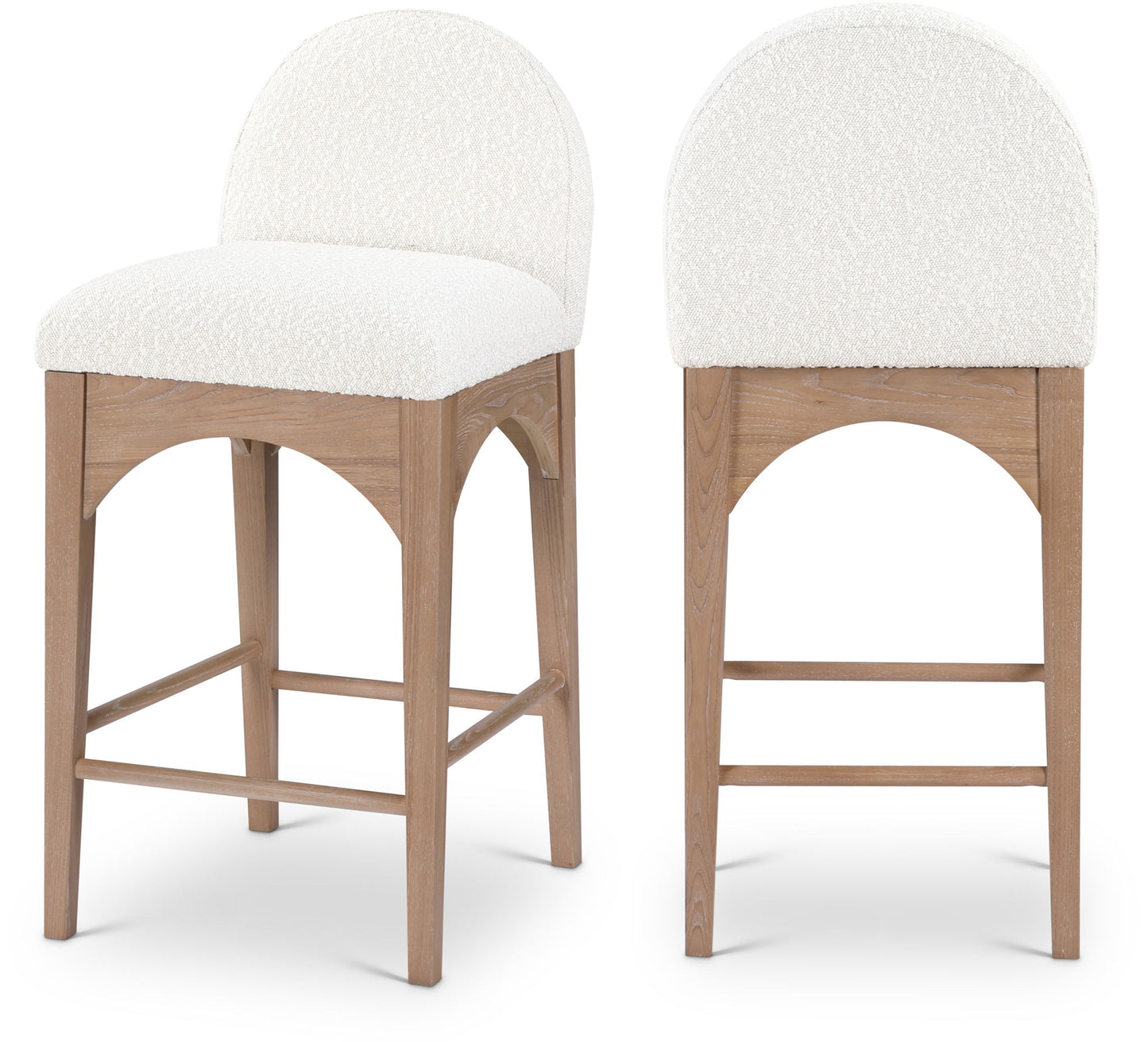 Waldorf - Boucle Stool With Natural Legs