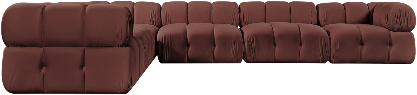 Orin - L-Shaped Velvet 6 Piece Modular Sectional