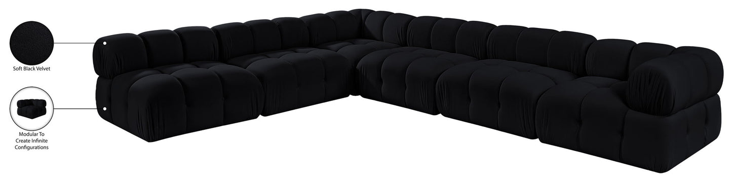 Orin - Velvet 6 Piece Modular L-Shaped Sectional