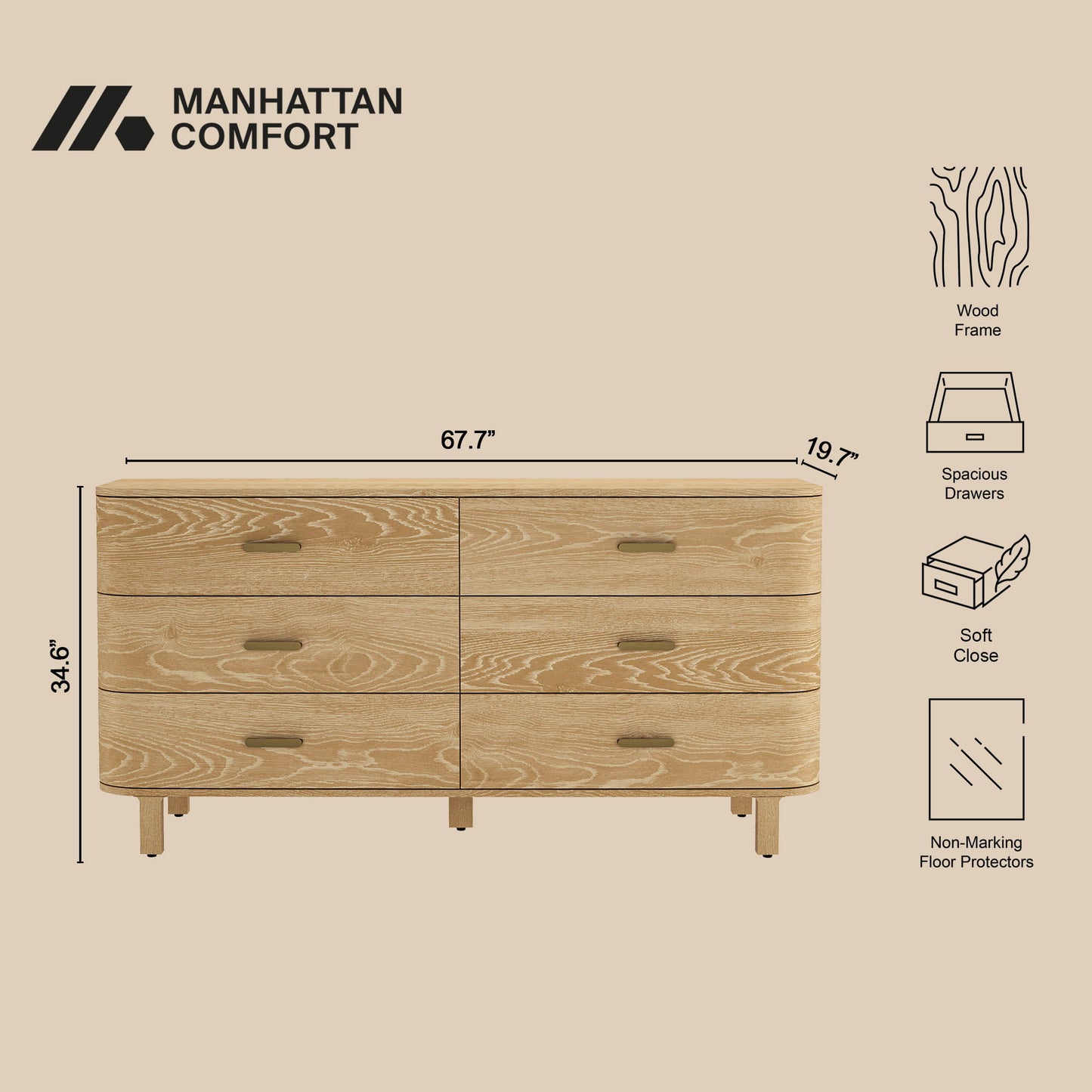 Manhattan Solara - Solid Wood Dresser