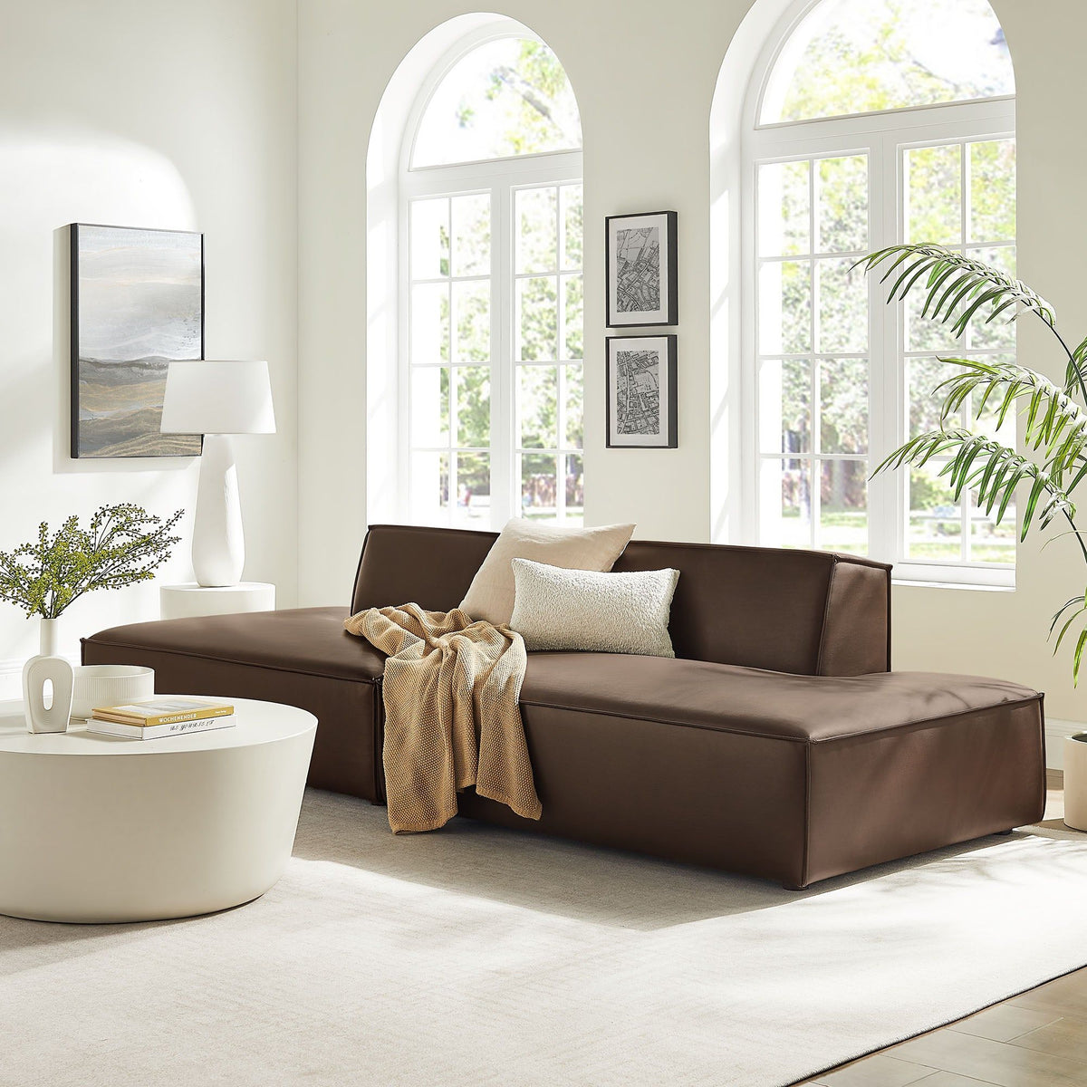 Restore 2-Piece Vegan Leather Modular Loveseat - Espresso