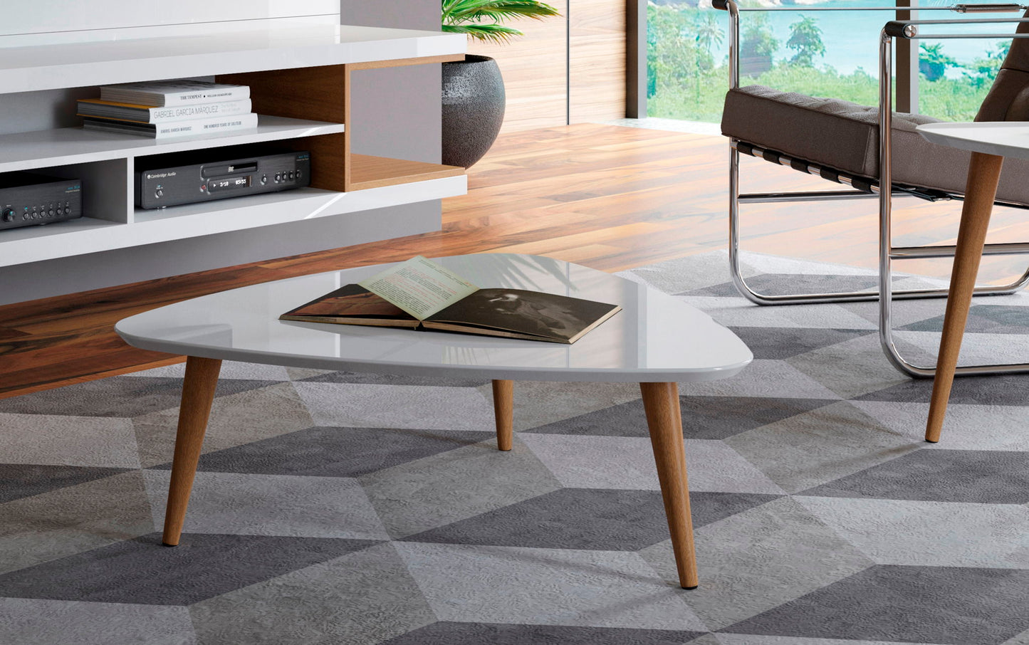 Manhattan Utopia - Triangle Table - White