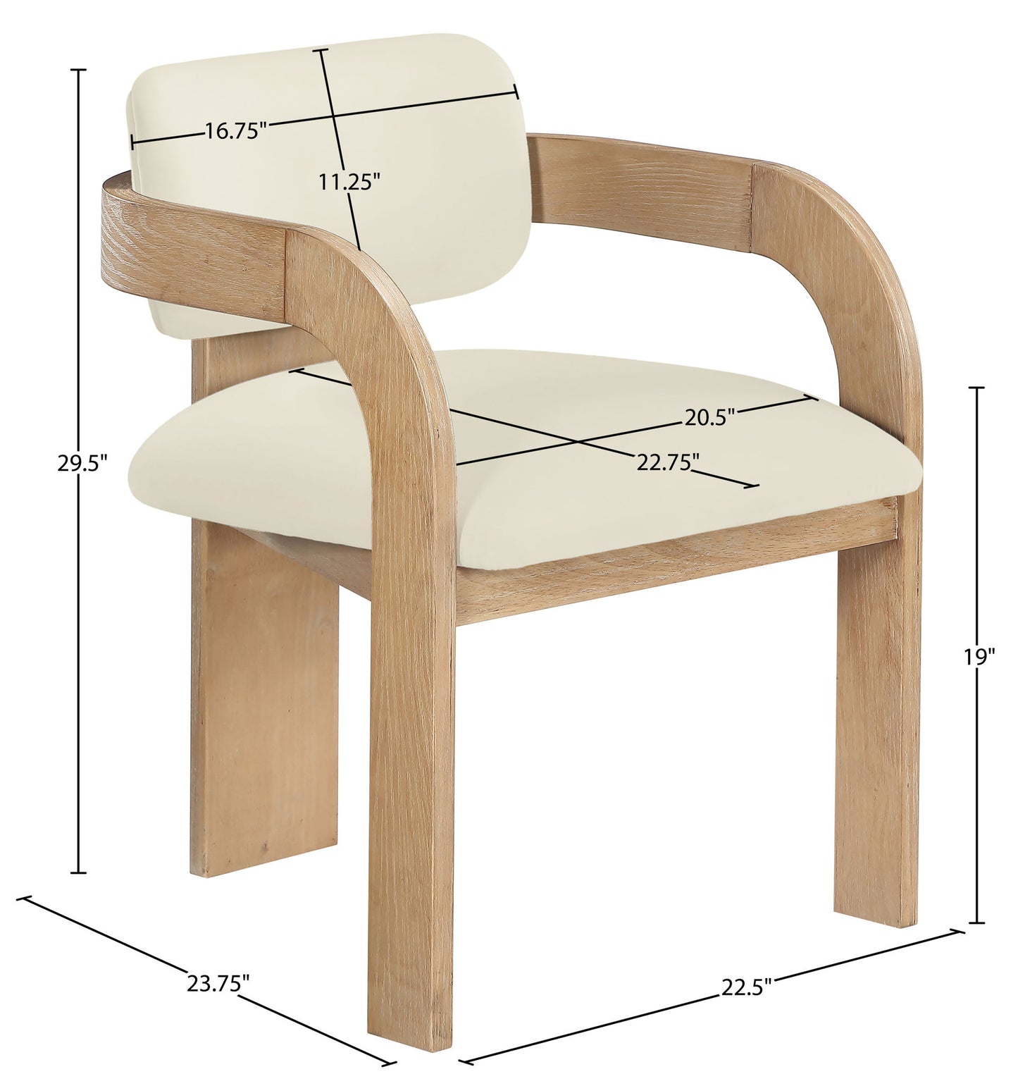 Cedra - Velvet Performance Fabric Upholstered Dining Chair (Set of 2) - Natural Frame