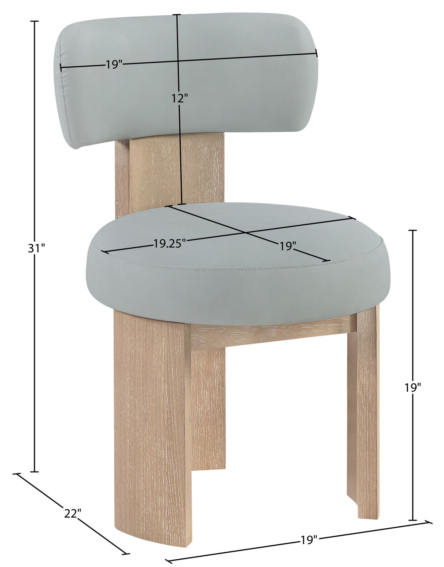 Atelier - Vegan Leather Upholstered Dining Chair (Set of 2) - Painted Natural Frame