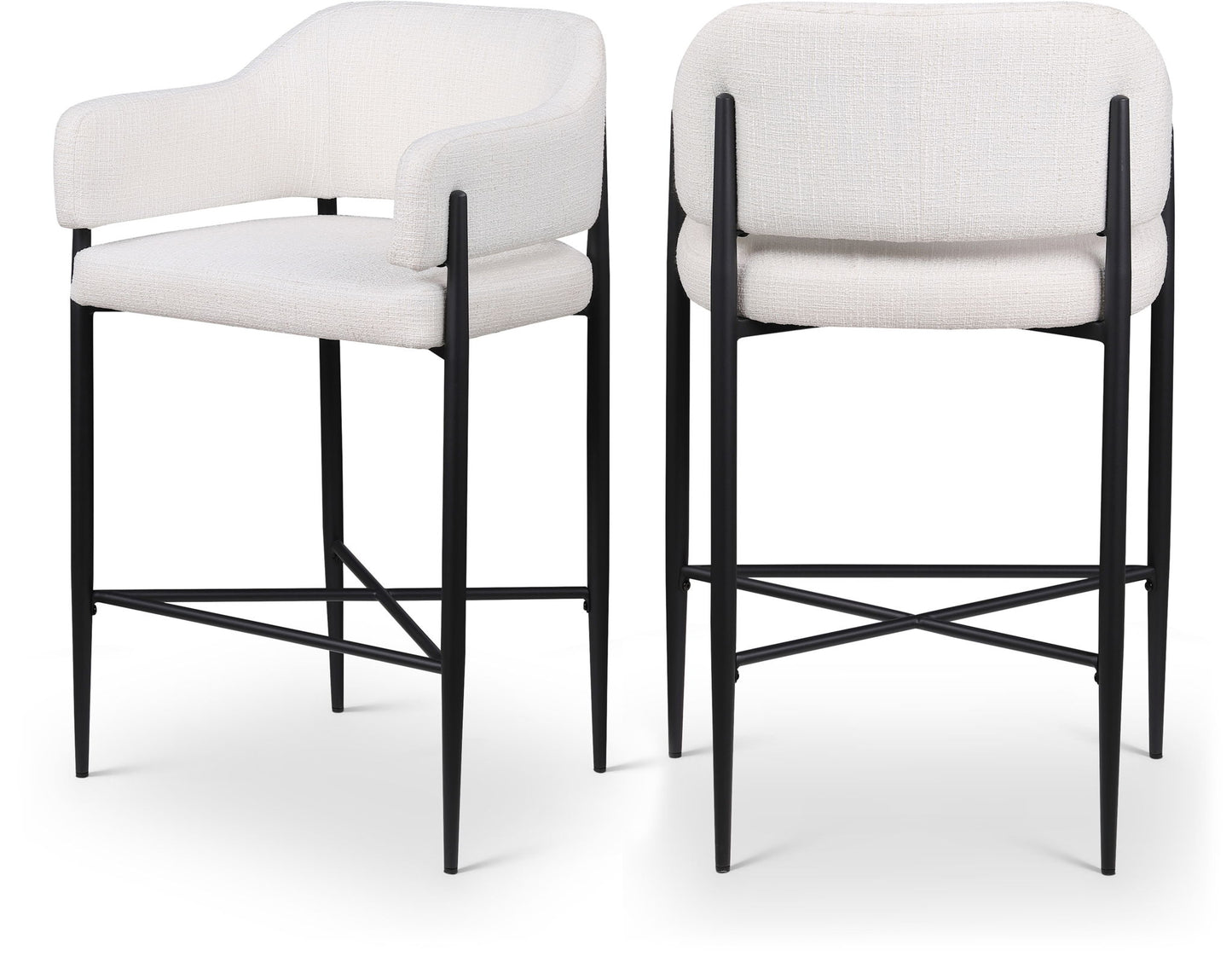 Dame - Fabric Upholstered Counter Stool (Set of 2)