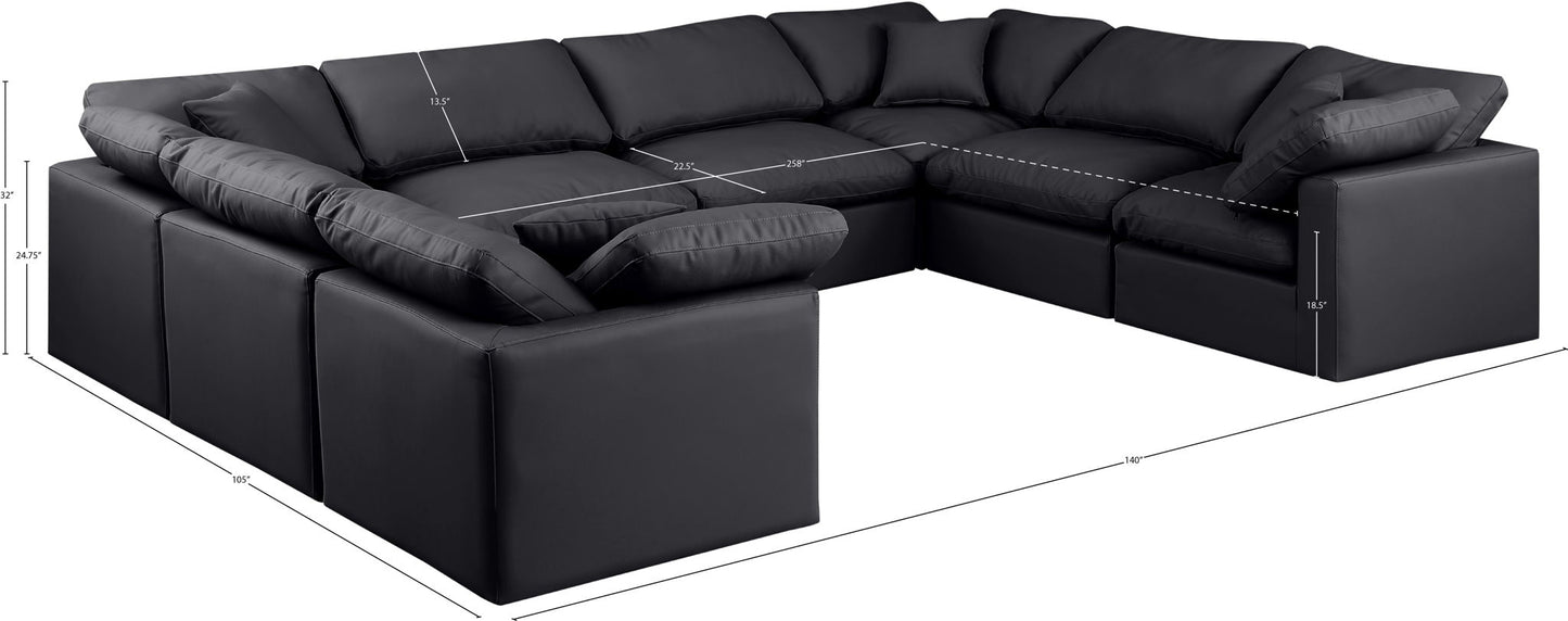 Indulge - Faux Leather 8 Piece Modular Sectional