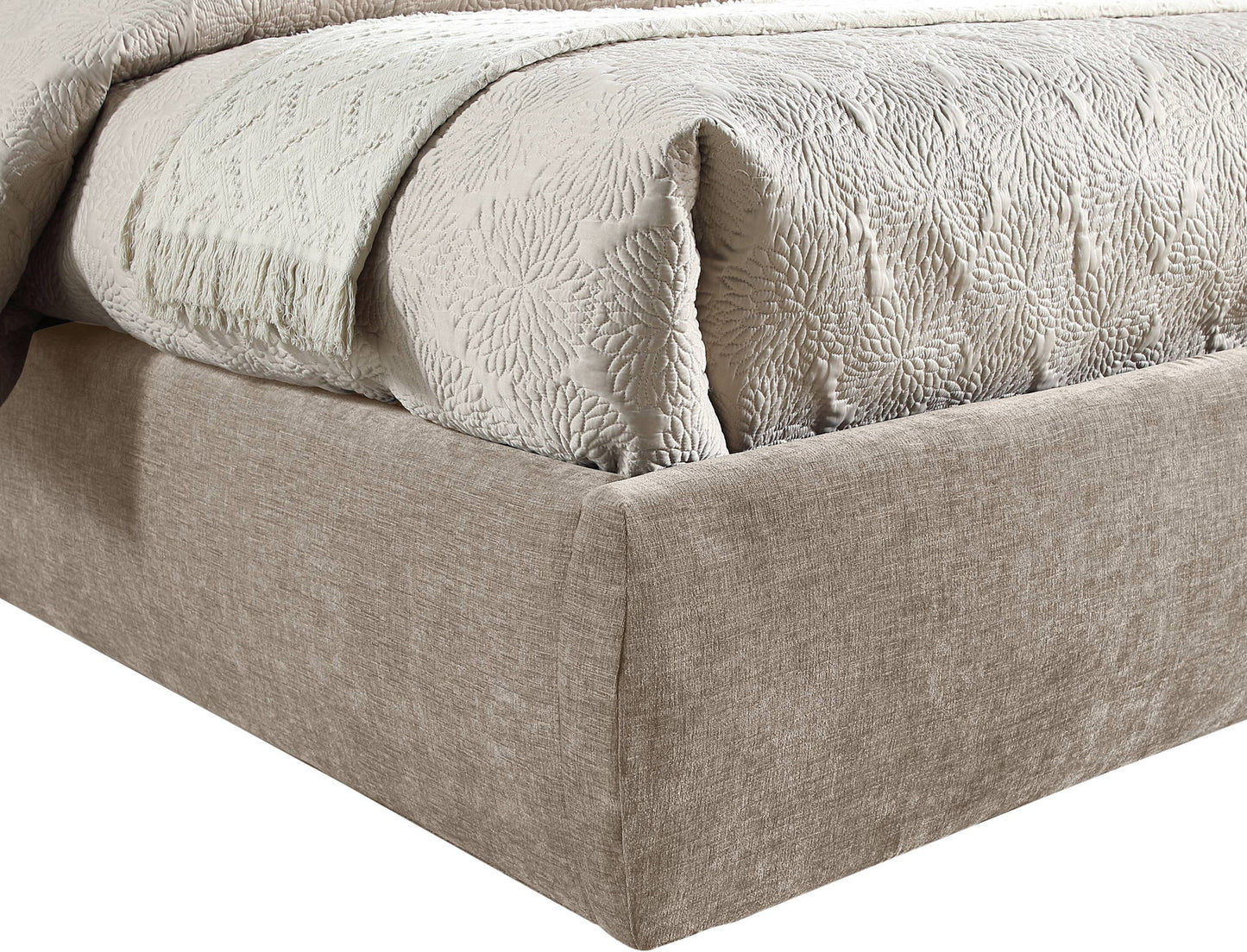 Adam - Chenille Fabric Bed With 70.5" Headboard
