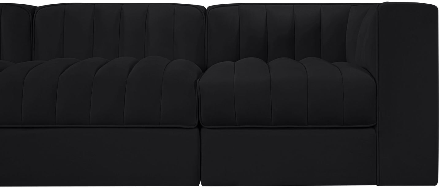 Rummi - Velvet Performance Fabric Upholstered 5 Piece Modular Sofa