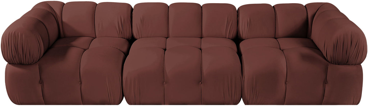Orin - Velvet Performance Fabric Upholstered 3 Piece Modular Sofa