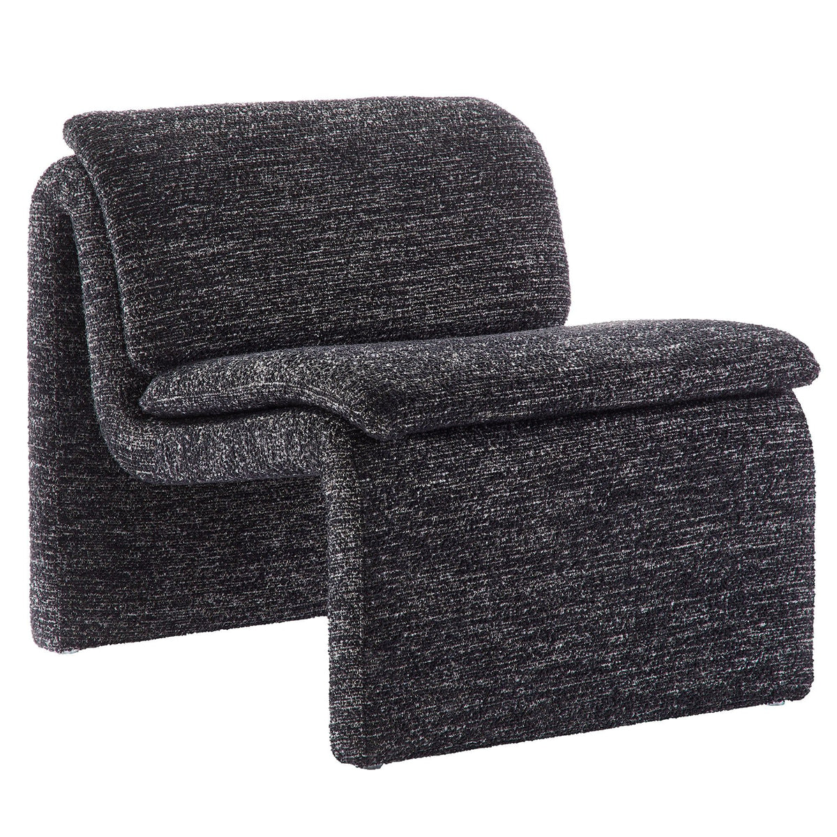 Lume Boucle Upholstered Armless Accent Chair - Charcoal