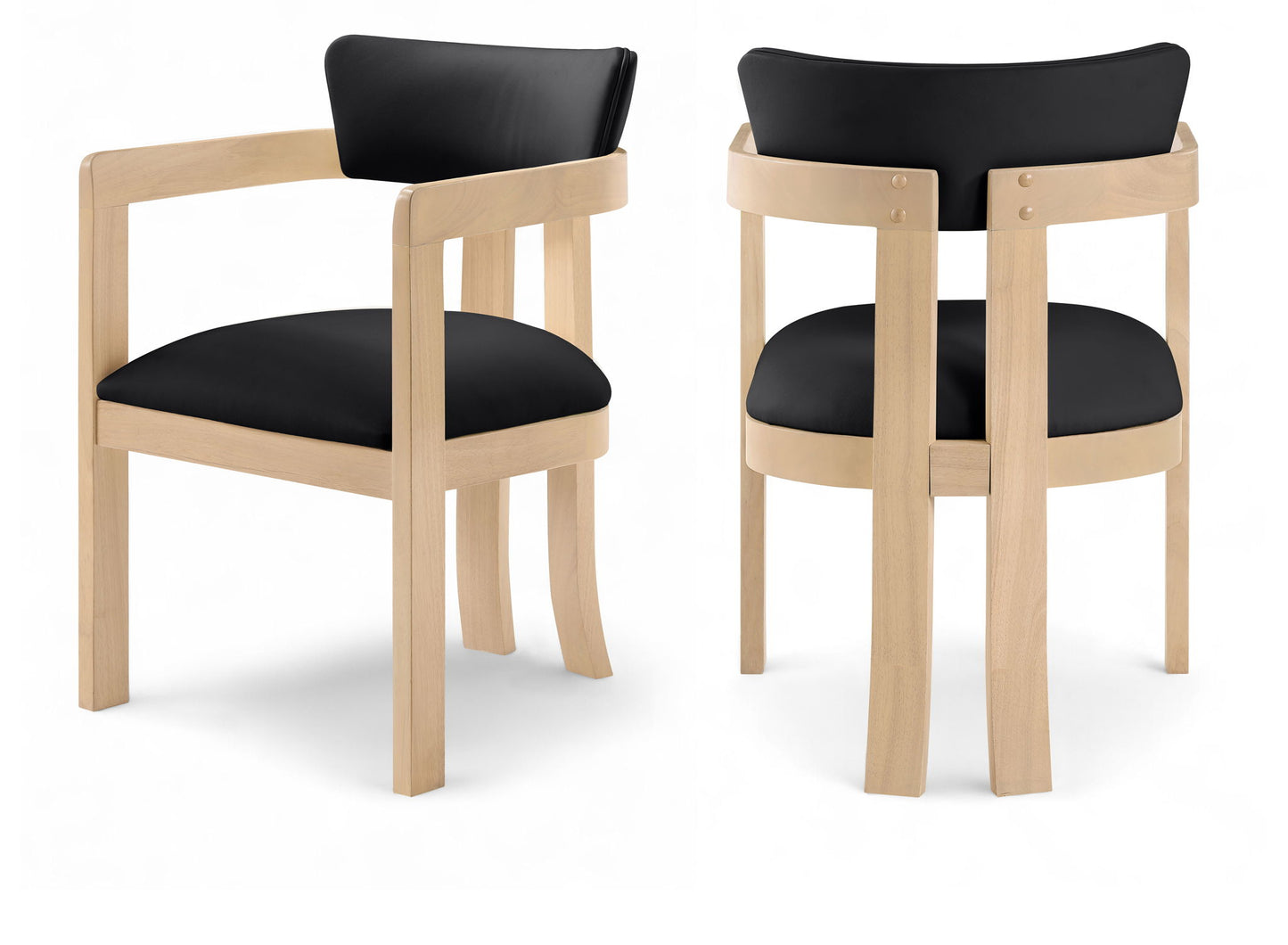 Lavrin - Vegan Leather Dining Arm Chair (Set of 2) - Natural Base