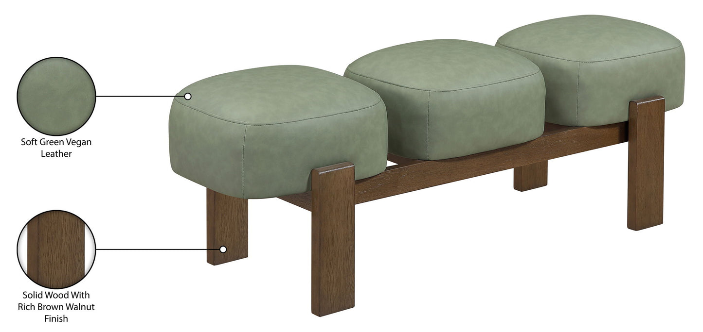 Woodcrest - Vegan Leather Upholstered Bench - Painted Brown Walnut Base