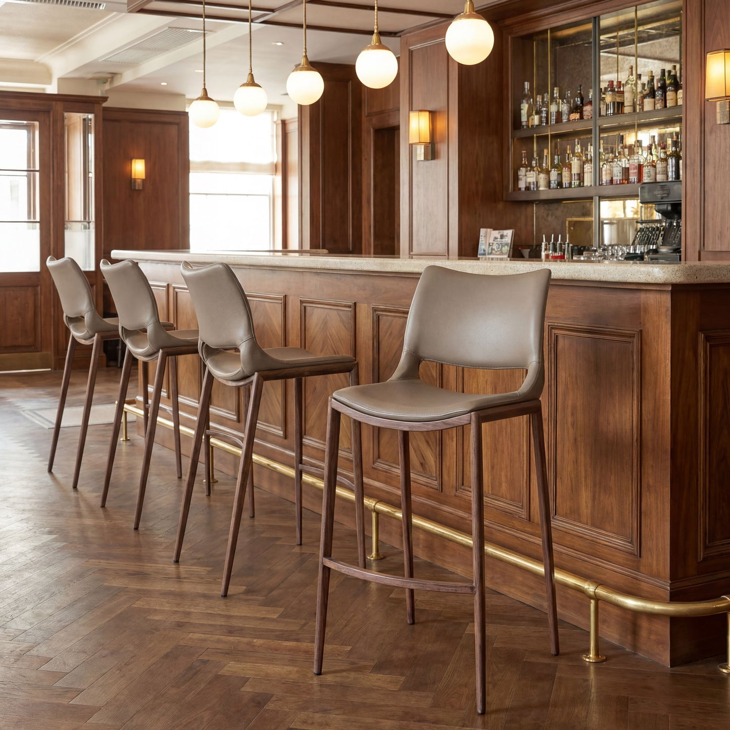 Ace - Bar Chair With Walnut Legs (Set of 2)