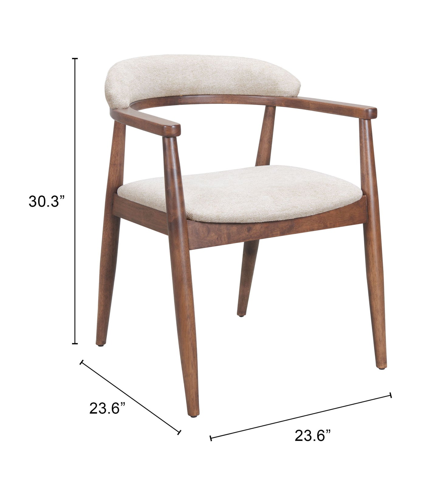 Goka - Dining Chair - Beige / Walnut