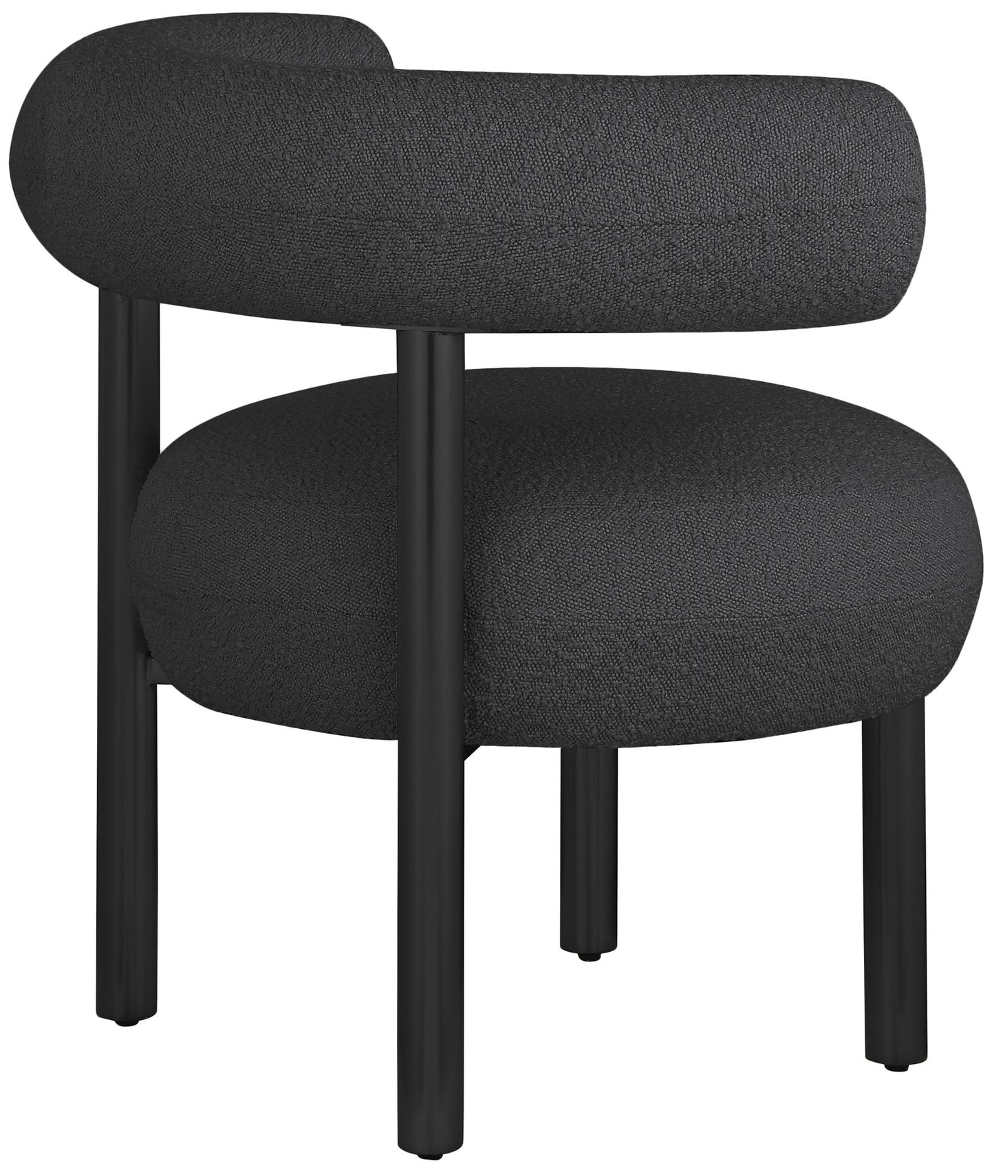 Bordeaux - Boucle Fabric Accent Chair With Black Legs