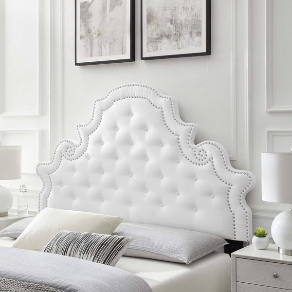 Diana Tufted Performance Velvet Headboard - Full/Queen, White