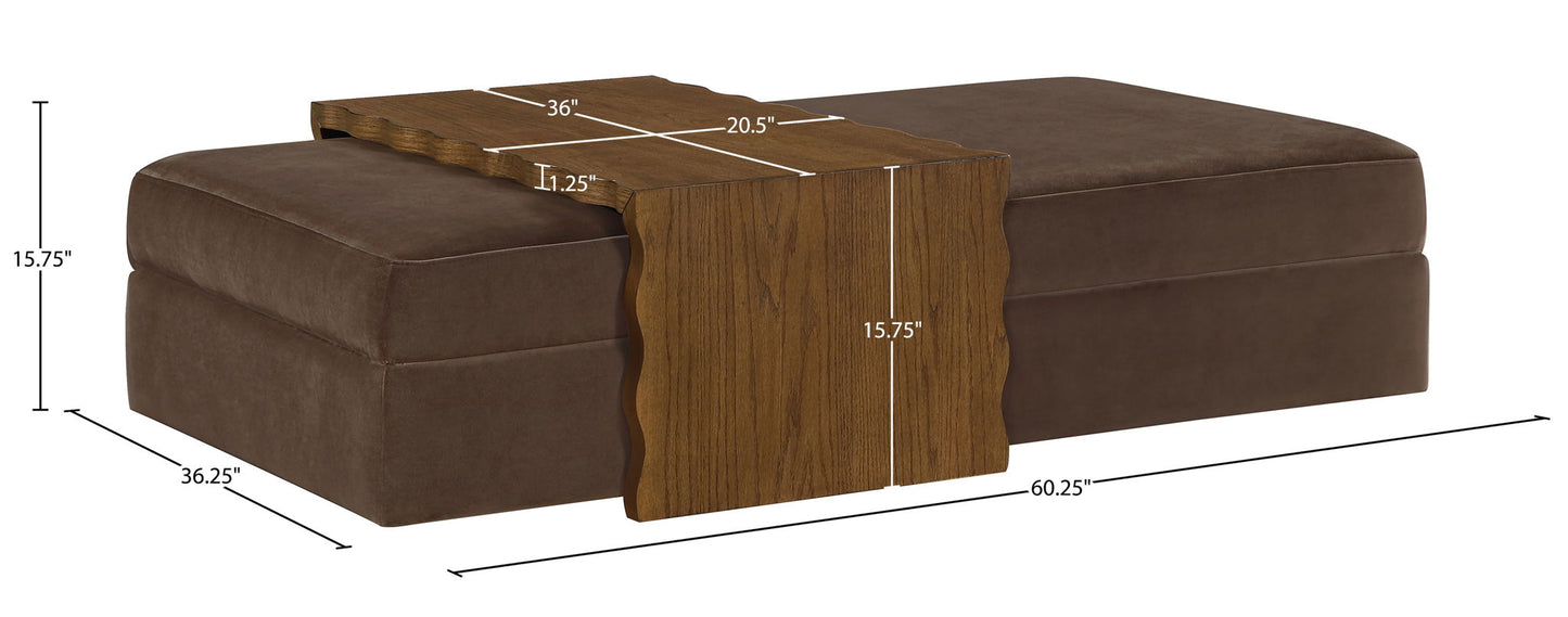 Woodra - Velvet Coffee Table/Ottoman