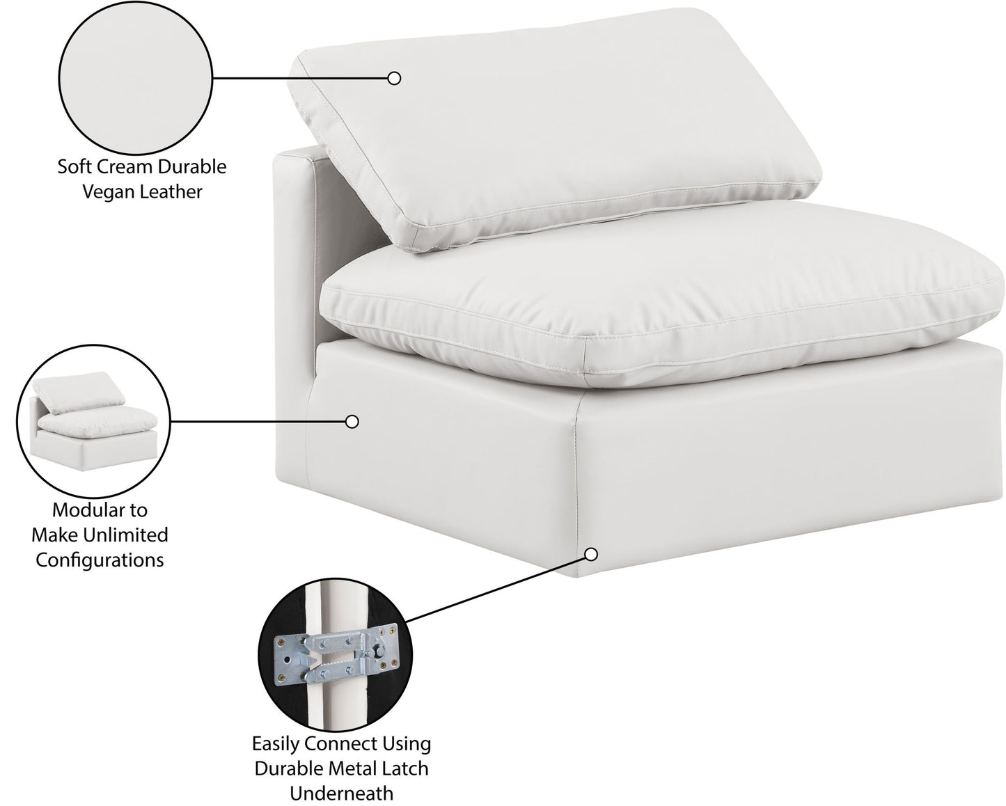 Indulge - Faux Leather Armless Chair