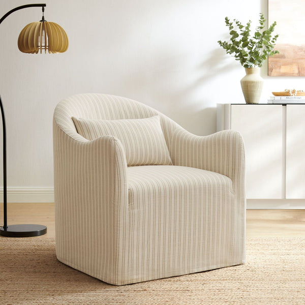 Bardot Striped Accent Chair - Oatmeal Stripe