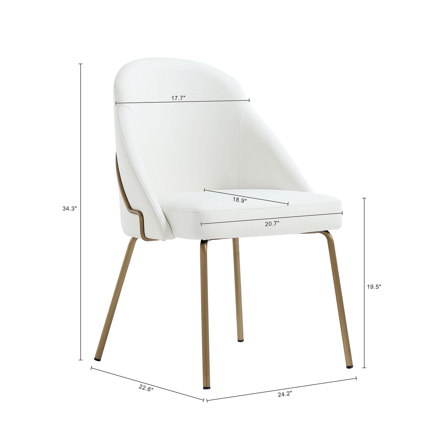 Manhattan Gracie - Dining Chair With Gold Legs