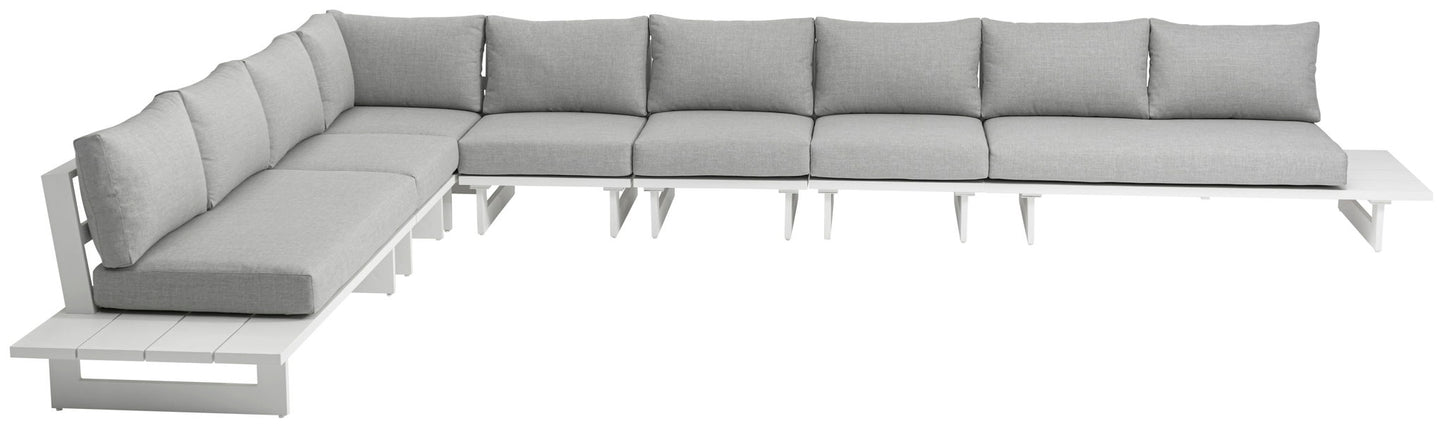 Maldives - 7 Piece Water Resistant Outdoor Patio Modular Sectional With White Base