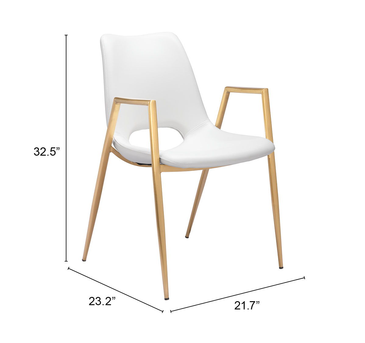 Desi - Dining Chair With Gold Legs (Set of 2)