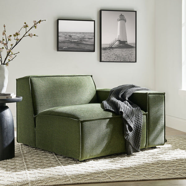 Restore Performance Fabric Upholstered Right-Facing Modular Lounge Chair - Foliage