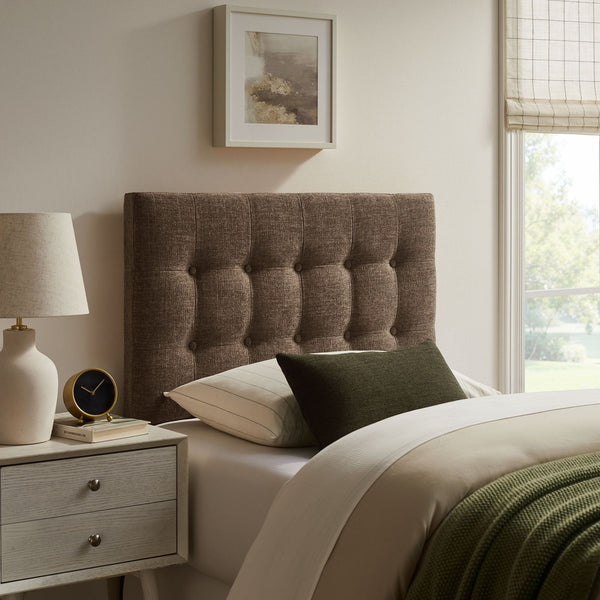 Emily Upholstered Fabric Headboard - Twin, Mocha